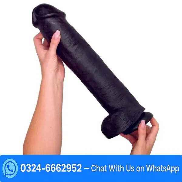 14 Inch Big Black Thrusting BBC Dildo Vibrator In Pakistan