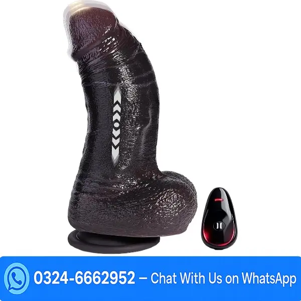 14 Inch Big Black Thrusting BBC Dildo Vibrator Price In Pakistan