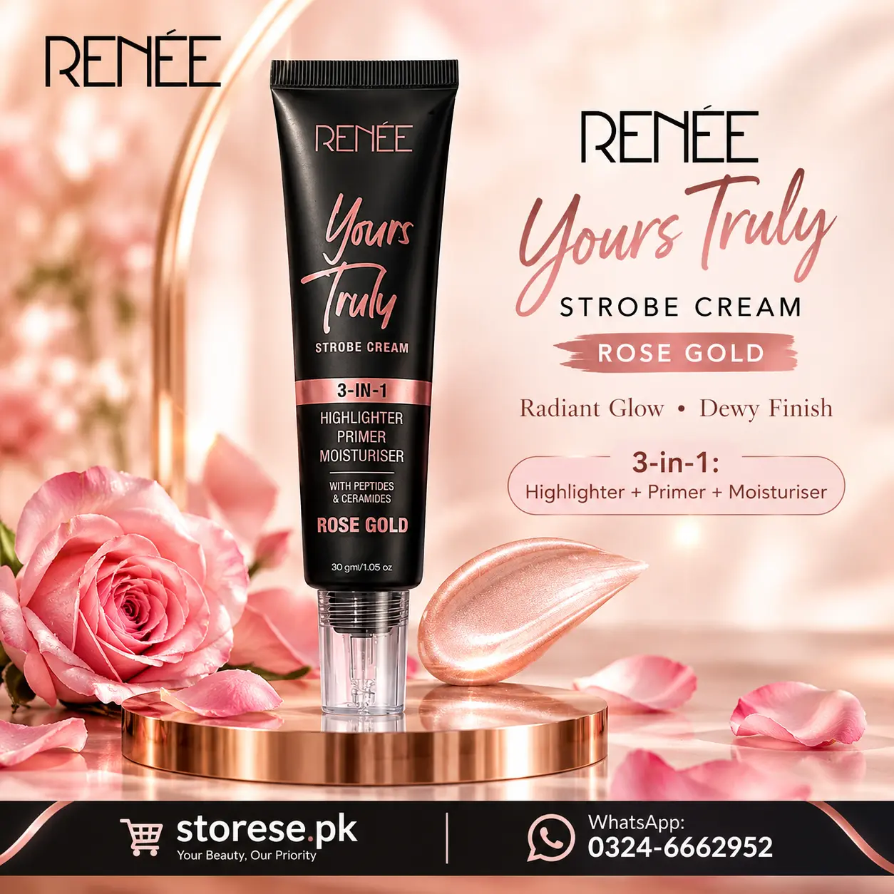 Renee Yours Truly Strobe Rose Gold Cream in Pakistan